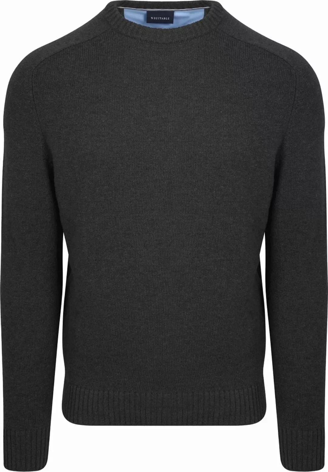 Suitable Lammwolle Pullover Rundhals Anthrazit - Größe M günstig online kaufen