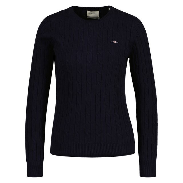 Gant Strickpullover STRETCH COTTON CABLE C-NECK mit Logostickerei auf der B günstig online kaufen