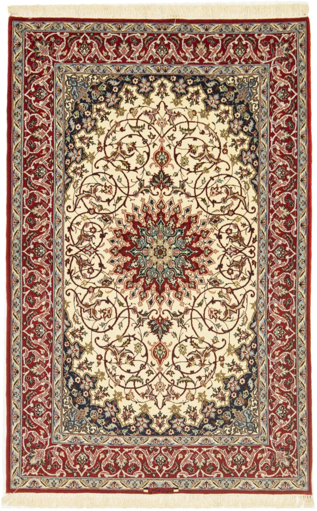 morgenland Teppich »Isfahan Teppich handgeknüpft beige«, rechteckig, 7 mm H günstig online kaufen