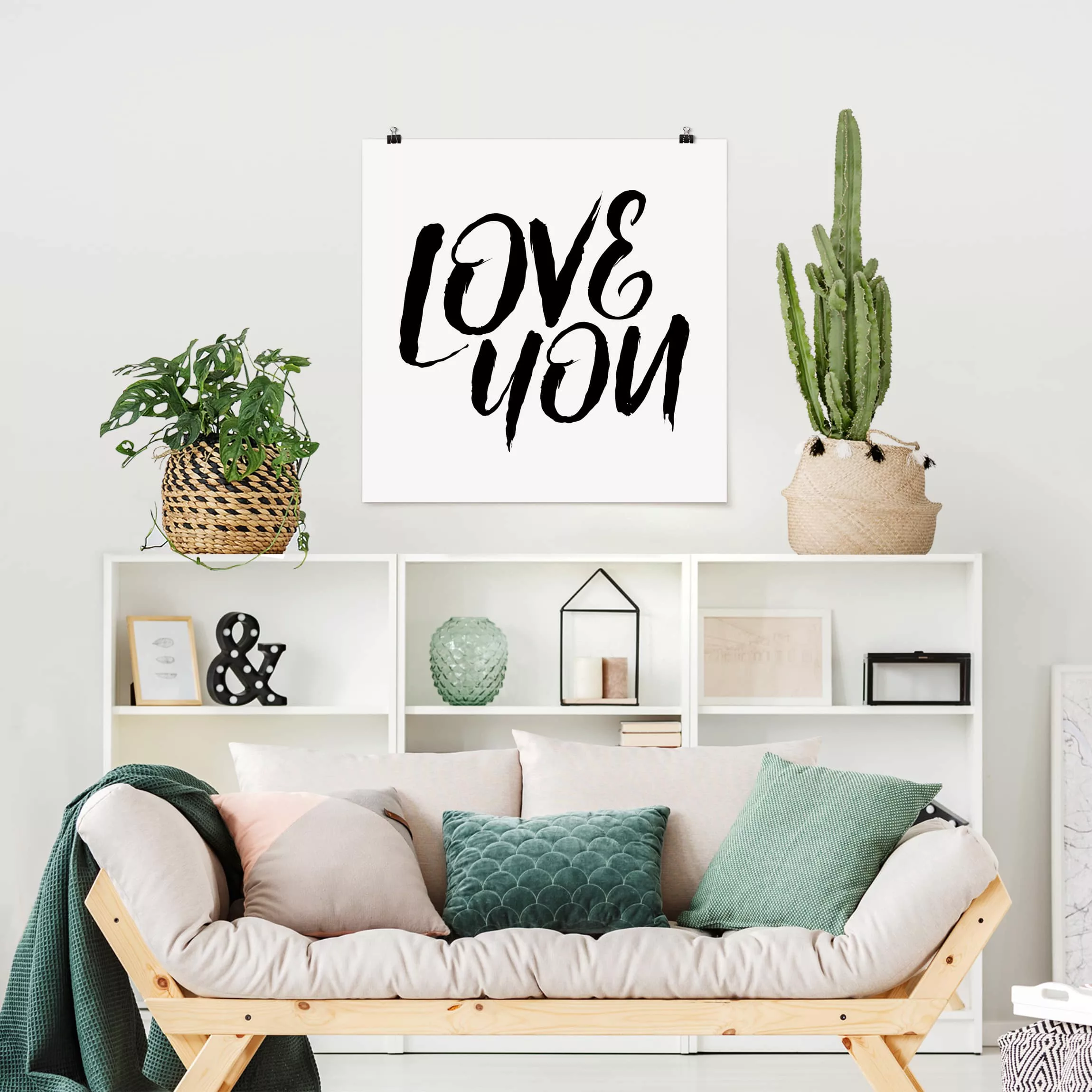 Poster Spruch - Quadrat Love You günstig online kaufen