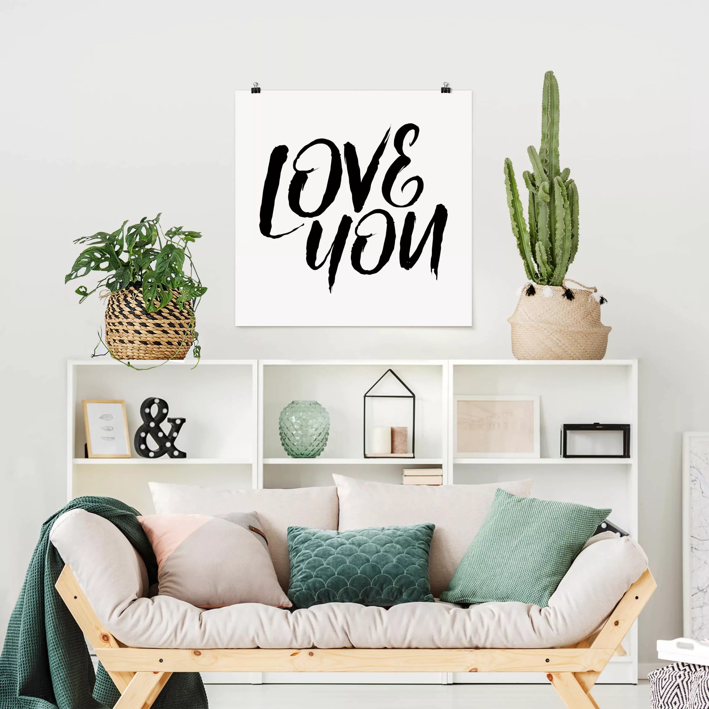 Poster - Quadrat Love You günstig online kaufen