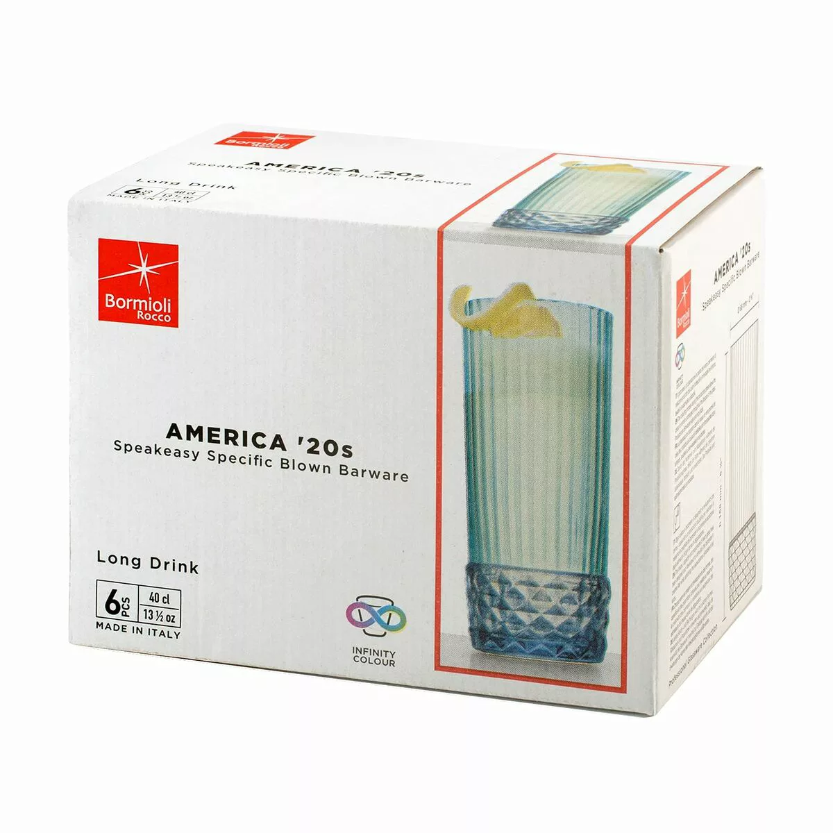 Gläserset Bormioli Rocco America'20s Blau 6 Stück Glas (400 Ml) günstig online kaufen