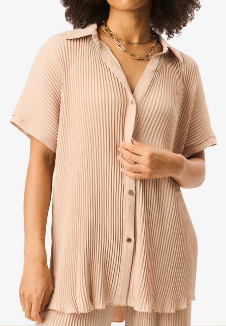 GINI LONDON Kurzarmbluse Gini Oversize Plissee-Shirt mit kurzen Ärmeln und günstig online kaufen