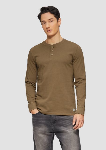 s.Oliver Langarmshirt Langarmshirt mit Henleyausschnitt und Ärmel-Bündchen günstig online kaufen