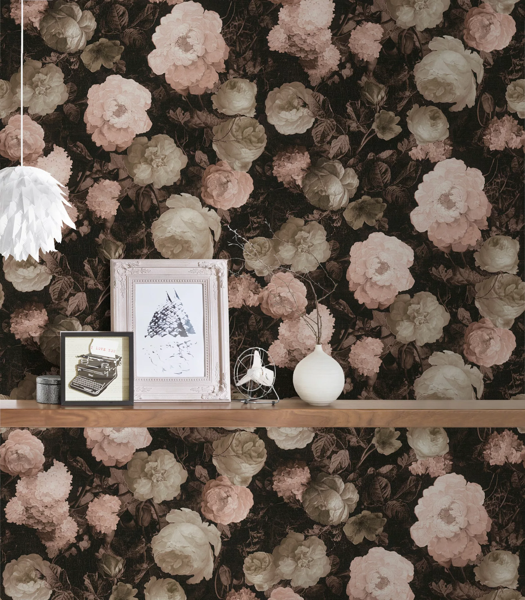 Bricoflor Blumen Tapete für Schlaf und Wohnzimmer Vintage Vliestapete mit P günstig online kaufen