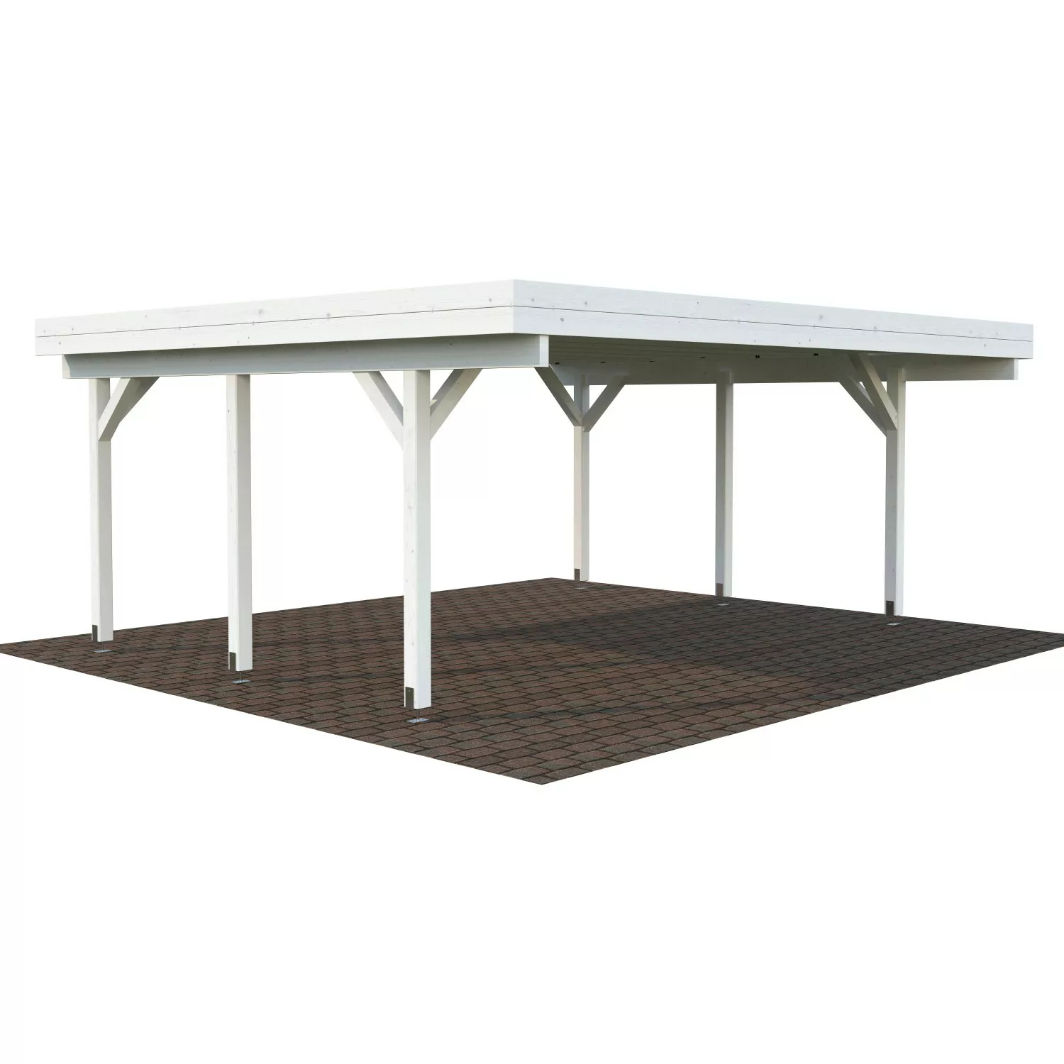 Palmako Carport Karl 20,6 m² Weiß Grundiert 600 cm x 512 cm günstig online kaufen