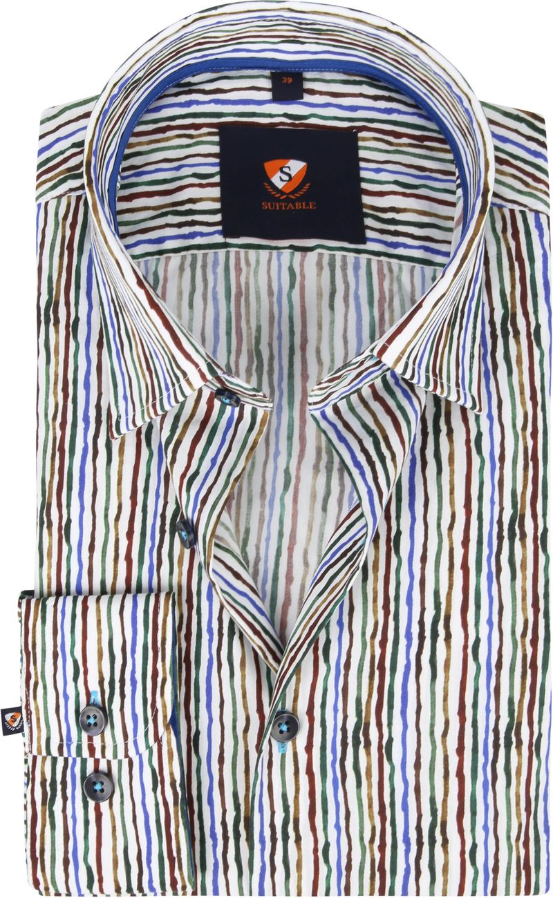 Suitable Hemd Inked Stripes Multicolour - Größe 40 günstig online kaufen