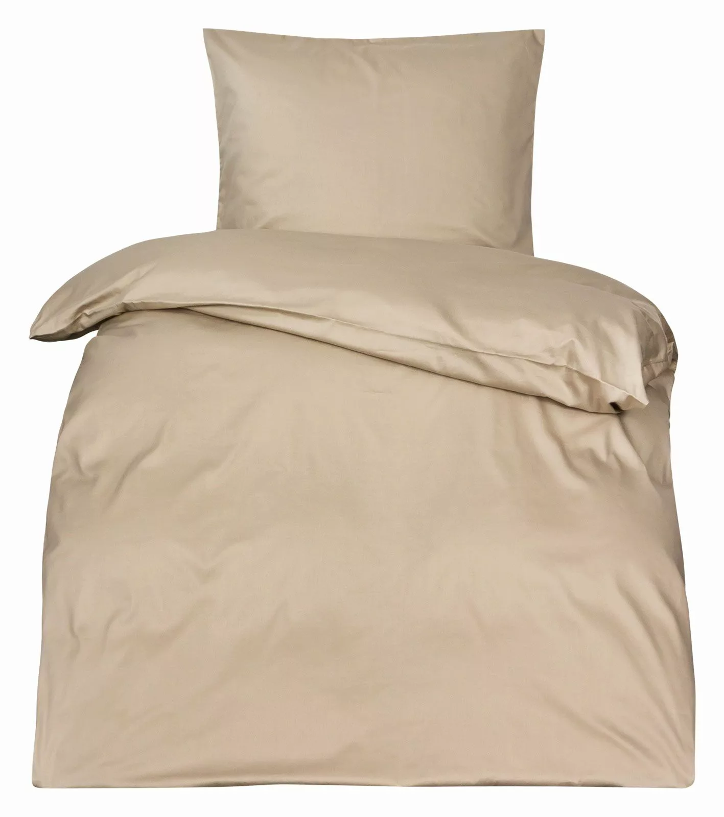 MOON Premium Mako Satin Bettwäsche 100% Baumwolle-beige-Deckenbezug 155x220 günstig online kaufen