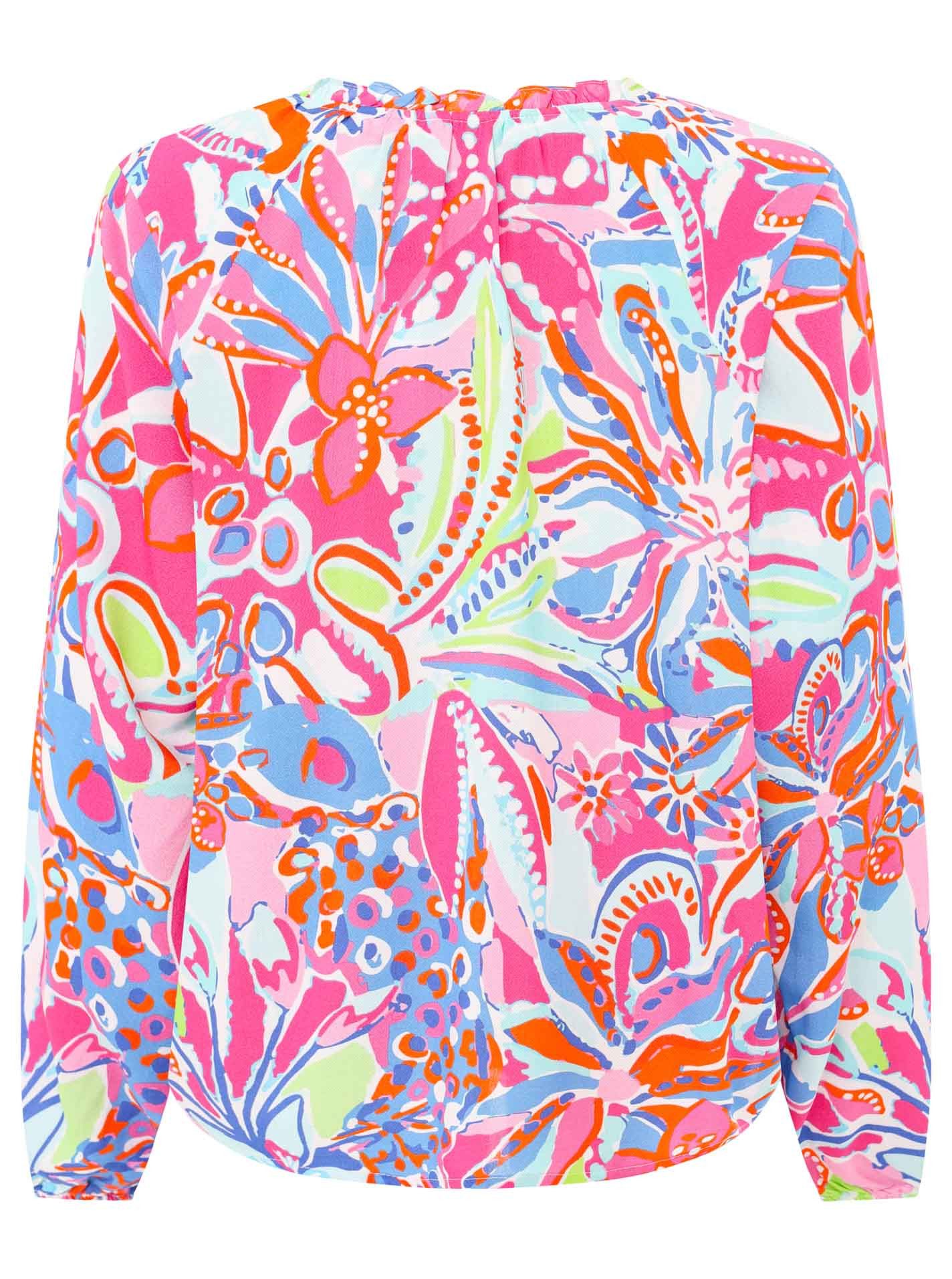 Zwillingsherz Schlupfbluse "Happy Flower" Langarm, Blumenmuster, günstig online kaufen
