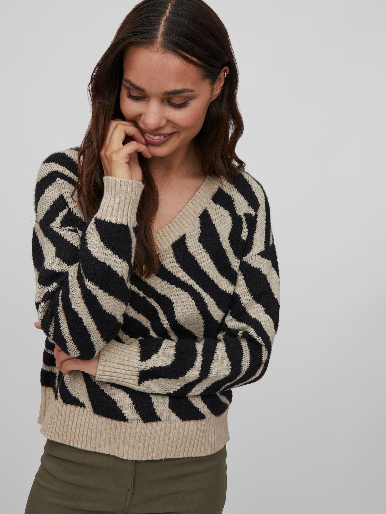 Vila Strickpullover VIRIL FEAMI MIX V-NECK günstig online kaufen