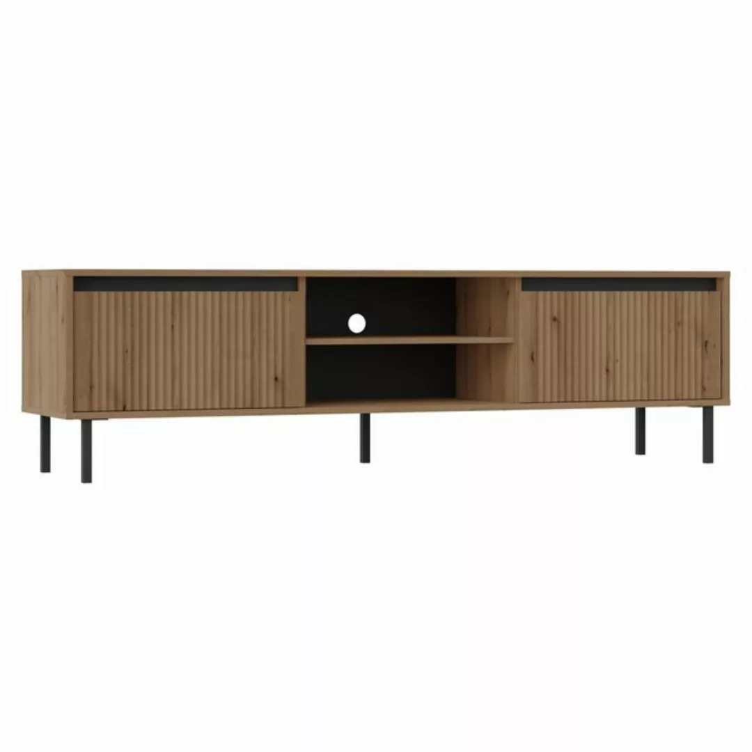 Furnix TV-Schrank Kersi Sideboard 178 cm Kabinett mit zwei Schubladen Metal günstig online kaufen