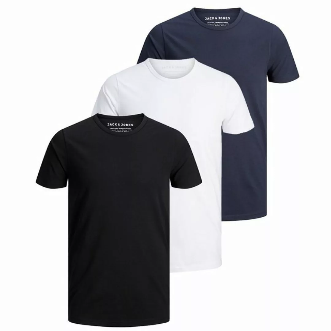Jack & Jones T-Shirt Herren Basic T-Shirt 3er Pack Rundhals O-Neck Regular günstig online kaufen