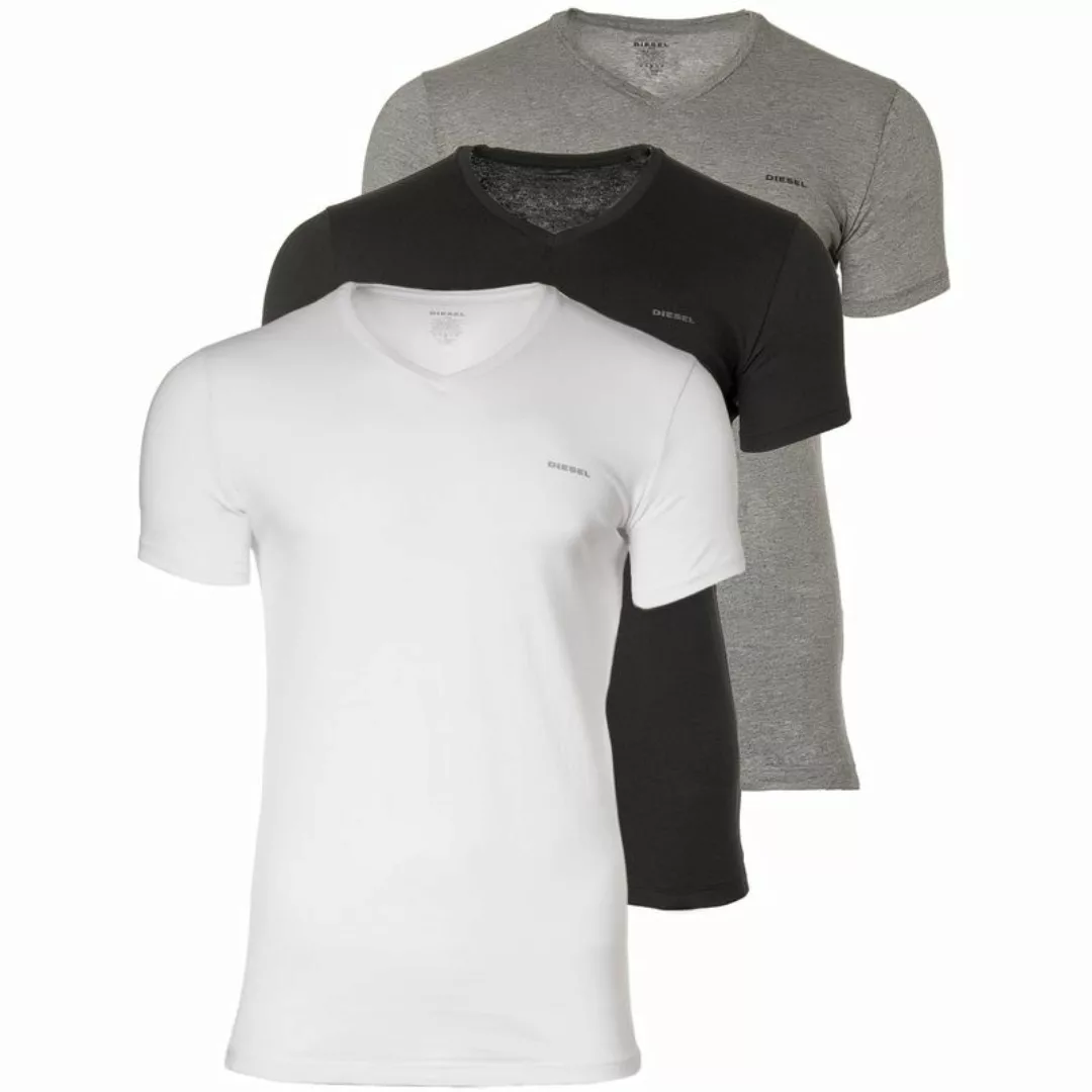 DIESEL Herren T-Shirt, V-Neck, 3 Pack - UMTEE-JAKEVTHREEPACK Mix (Weiß, Sch günstig online kaufen