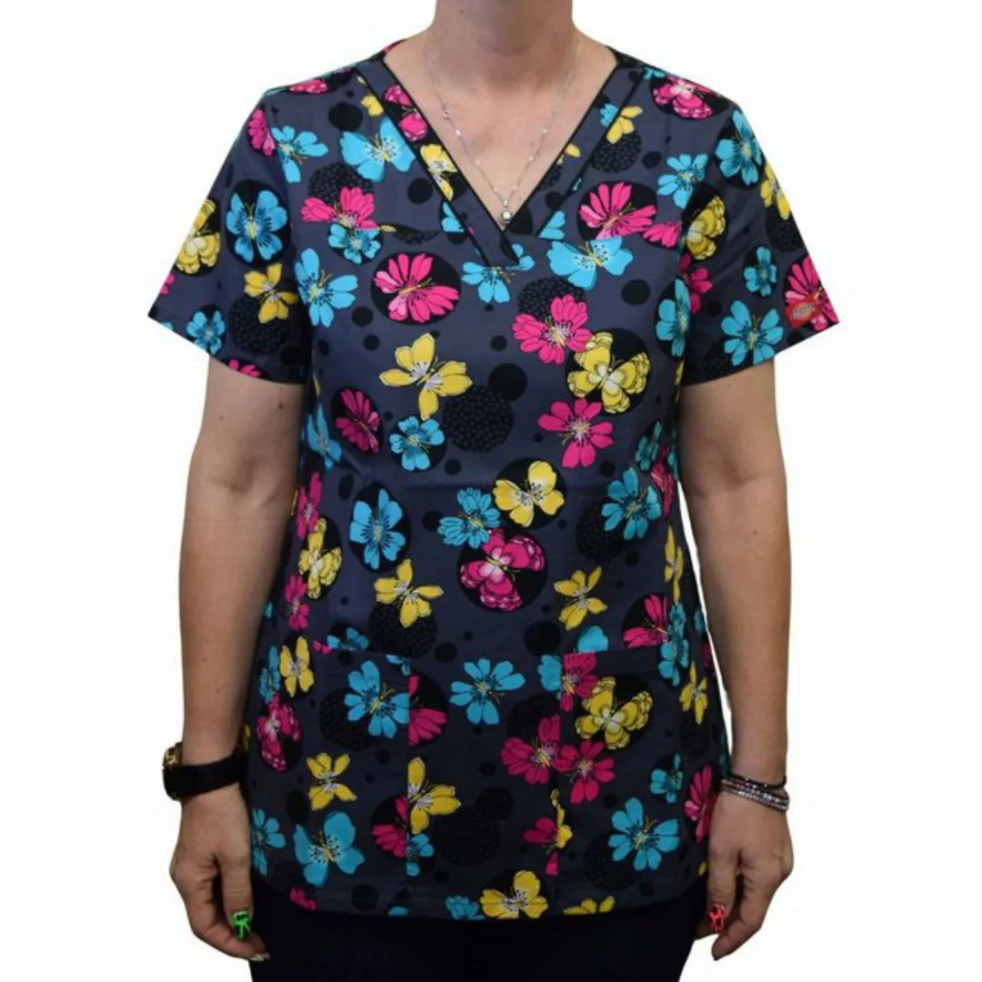 Dickies Funktionsbluse Bunt bedruckter Damen Kasack "Blumen" Kasack mit Mot günstig online kaufen