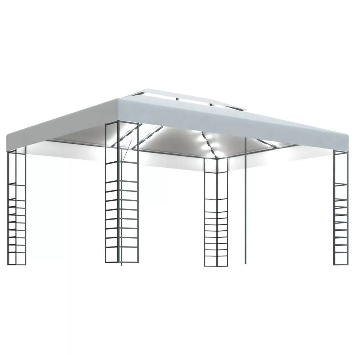 Pavillon Mit Lichterketten 4x3x2,7 M Weiß günstig online kaufen