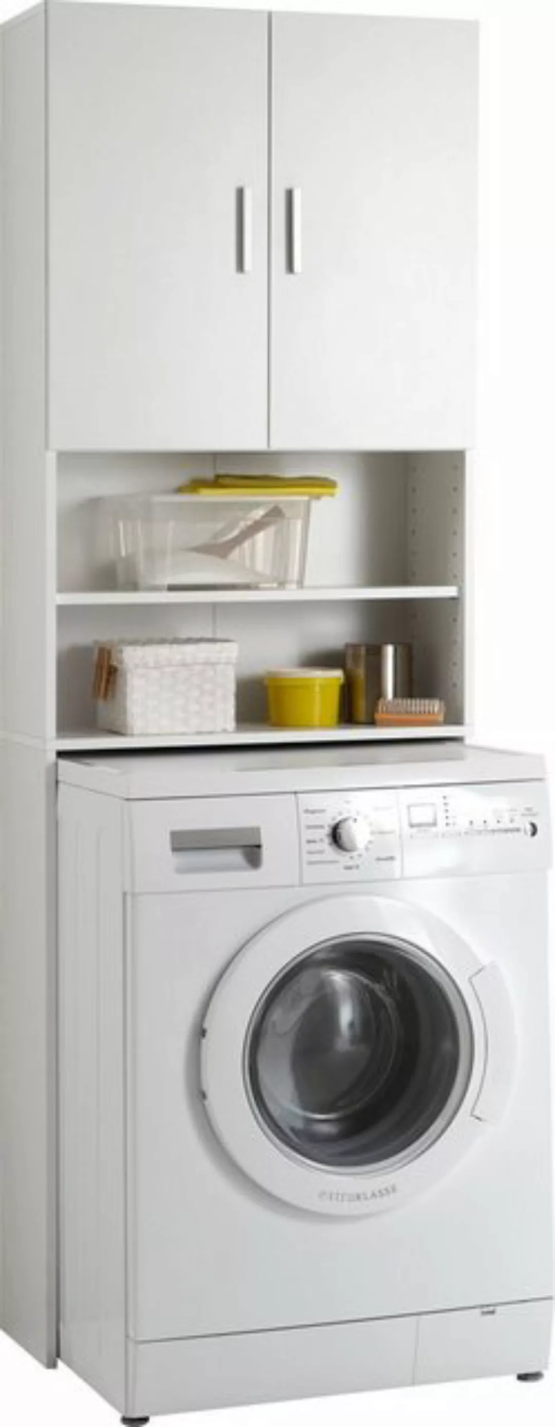 FMD Waschmaschinenumbauschrank Waschmaschinenschrank mit Stauraum Weiß günstig online kaufen