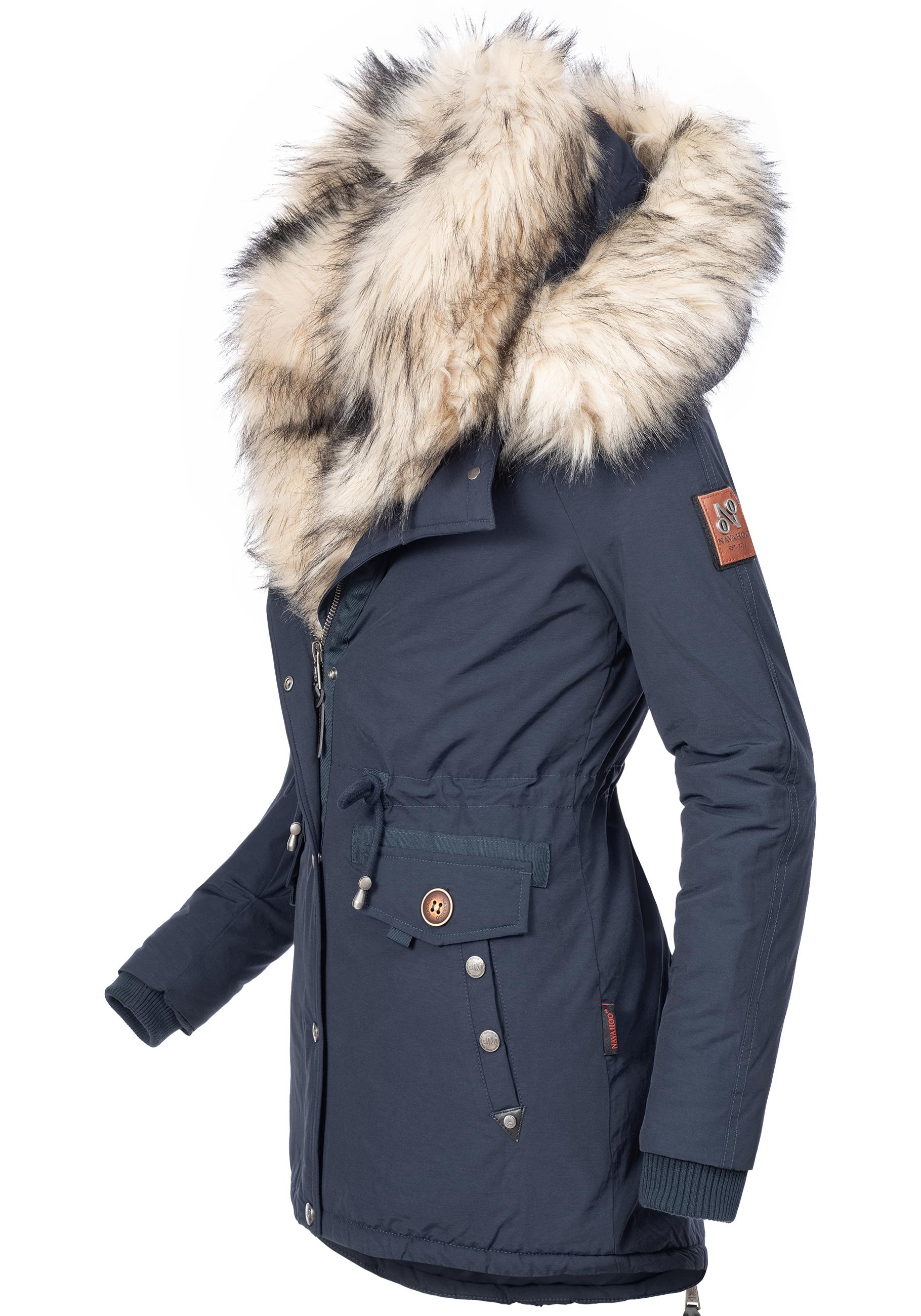 Navahoo Wintermantel "Sweety", abgefahrener Winterparka m. 2 Kunstpelz-Kapu günstig online kaufen