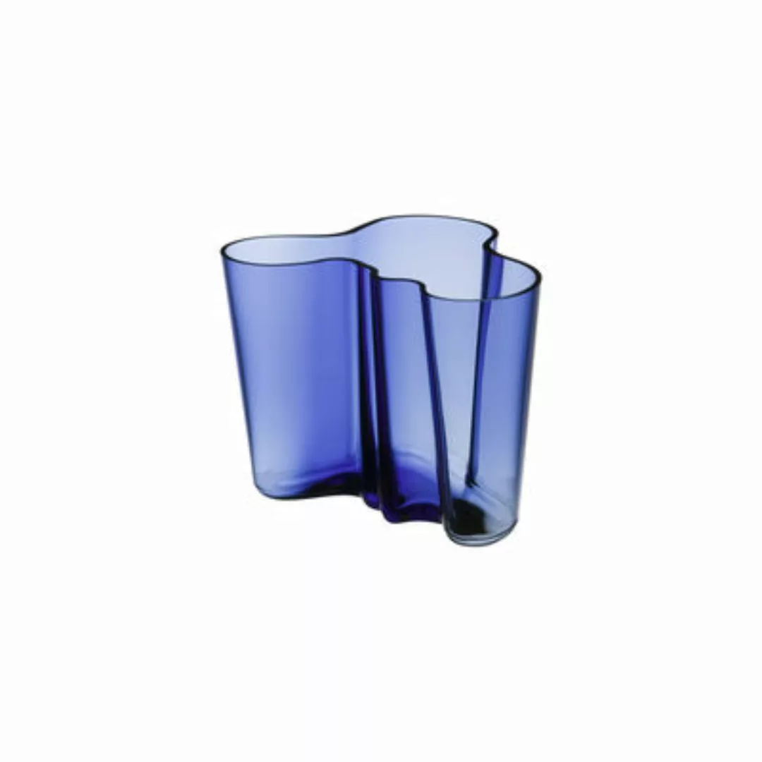 Vase Aalto glas blau / 20 x 20 x H 16 cm - Alvar Aalto, 1936 - Iittala - günstig online kaufen