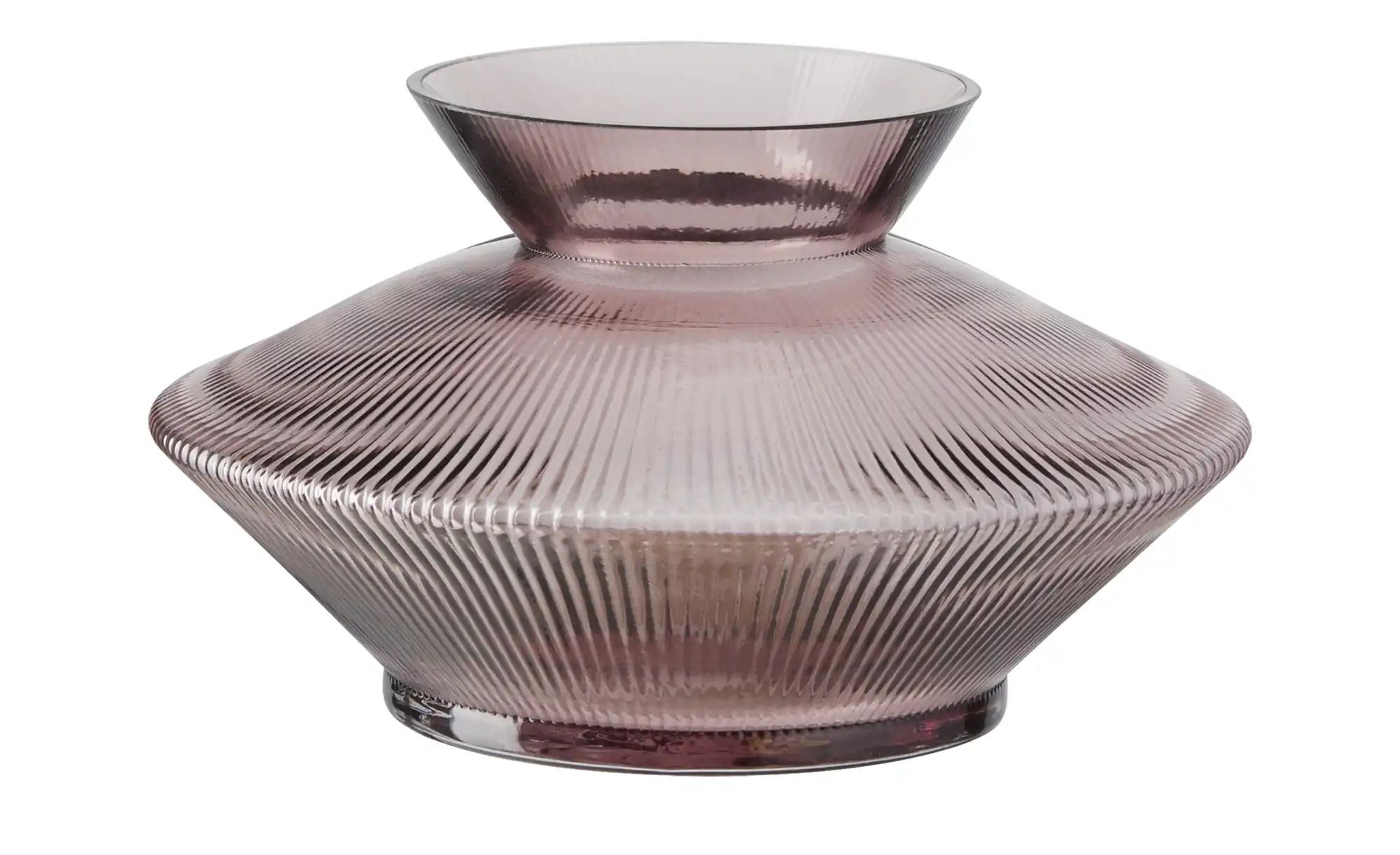 HOME STORY Vase ¦ lila/violett ¦ Glas  ¦ Maße (cm): H: 13  Ø: 21.5 Accessoi günstig online kaufen