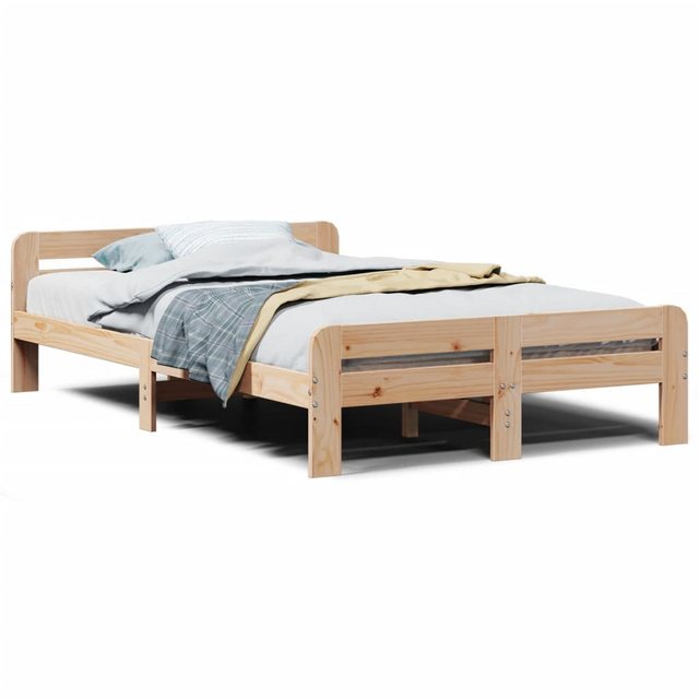 vidaXL Bett, Massivholzbett ohne Matratze 135x190 cm Kiefernholz günstig online kaufen