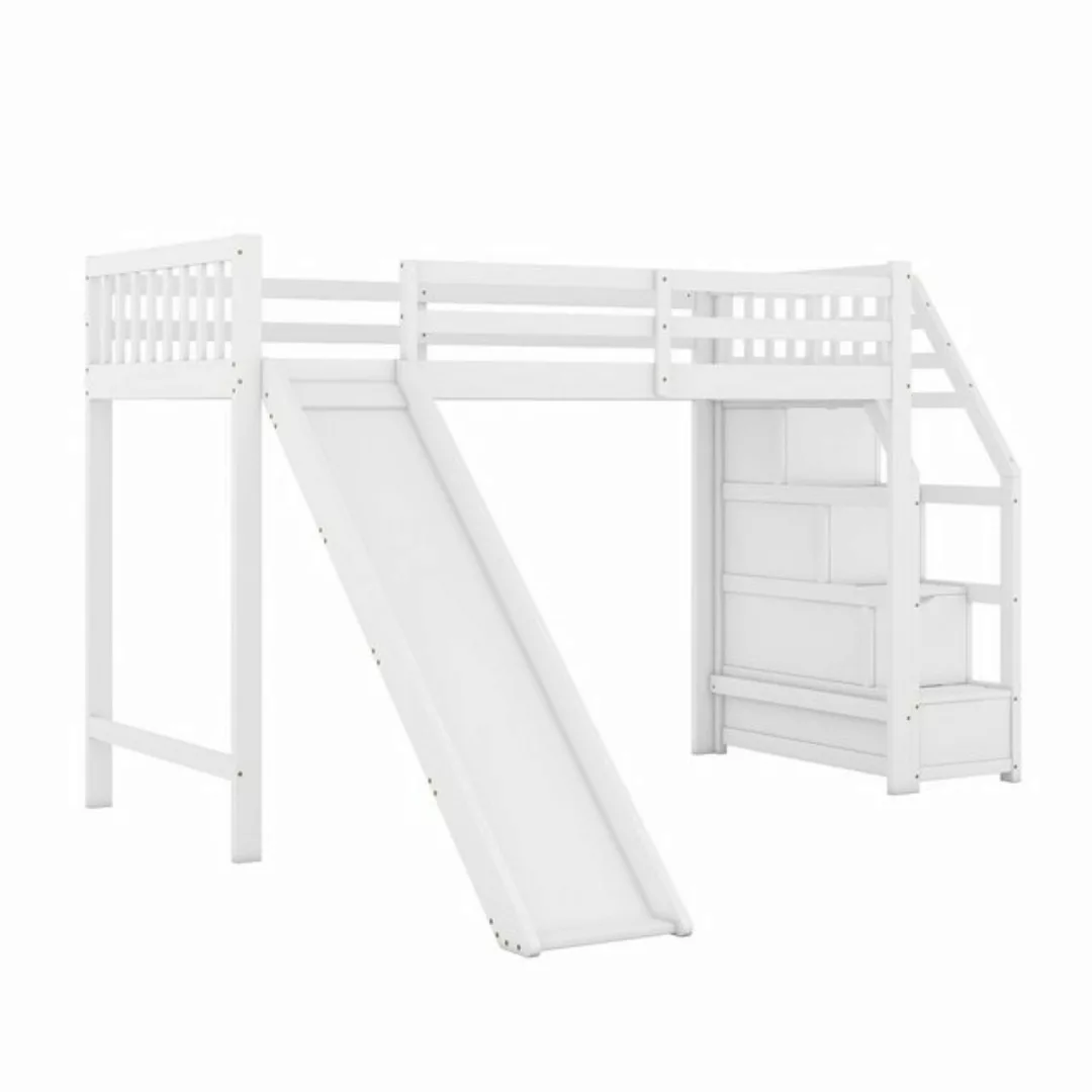 Gotagee Kinderbett Kinderbett 90x200cm mit Rutsche Einzelbett Hochbett Holz günstig online kaufen