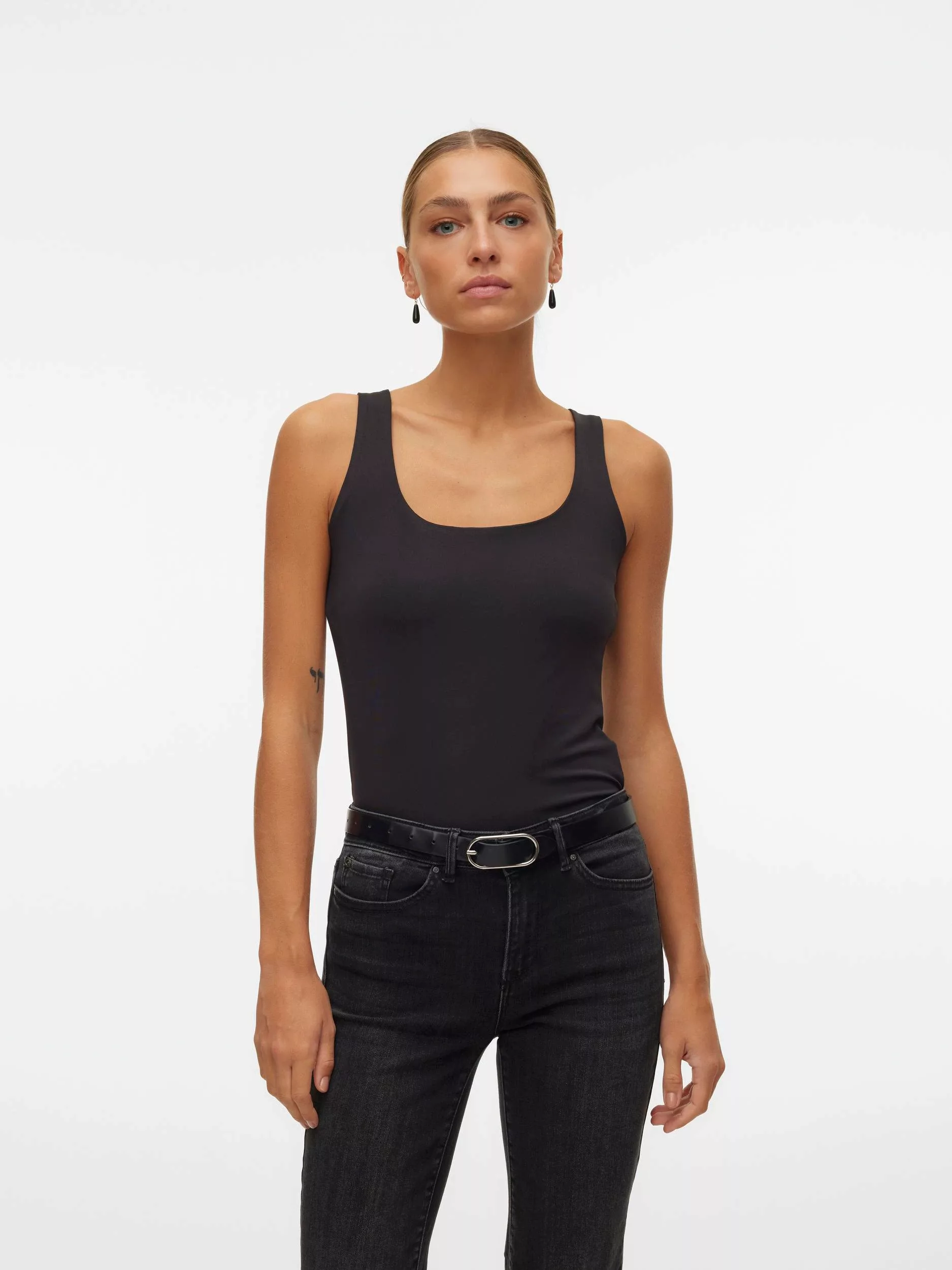 Vero Moda T-Shirt "VMMILLION SL SQUARE TOP 2-WAY JRS NOOS" günstig online kaufen