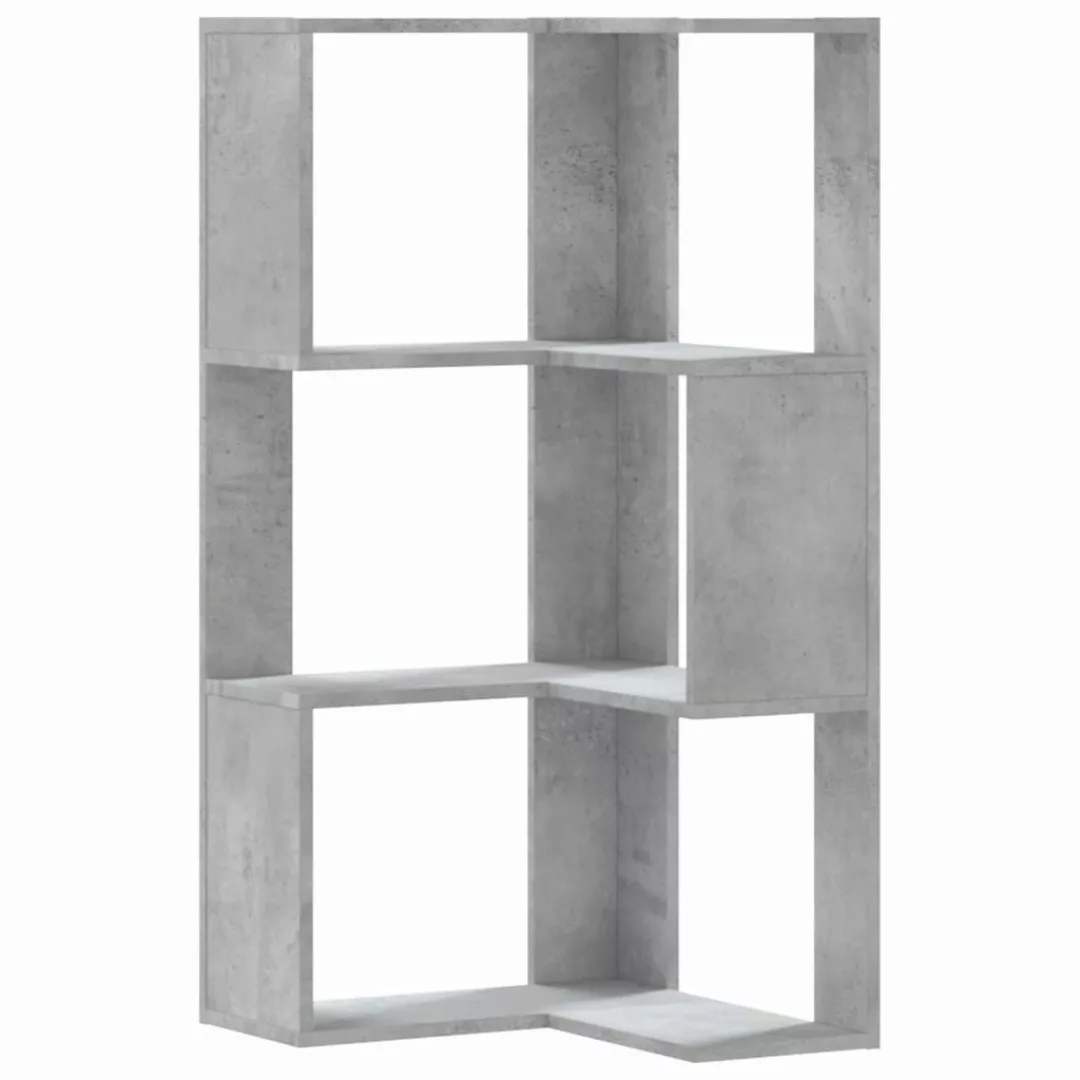 vidaXL Bücherregal Eck-Bücherregal 3 Böden Betongrau günstig online kaufen