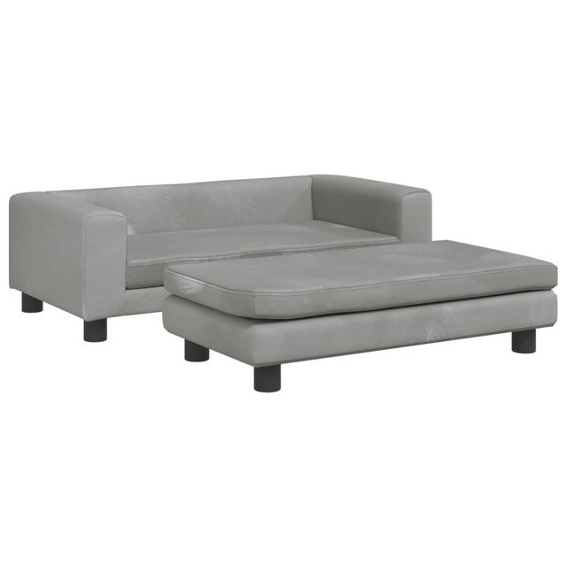 vidaXL Kindersofa Kindersofa mit Hocker Schwarz 100x50x30 cm Samt Kindercou günstig online kaufen