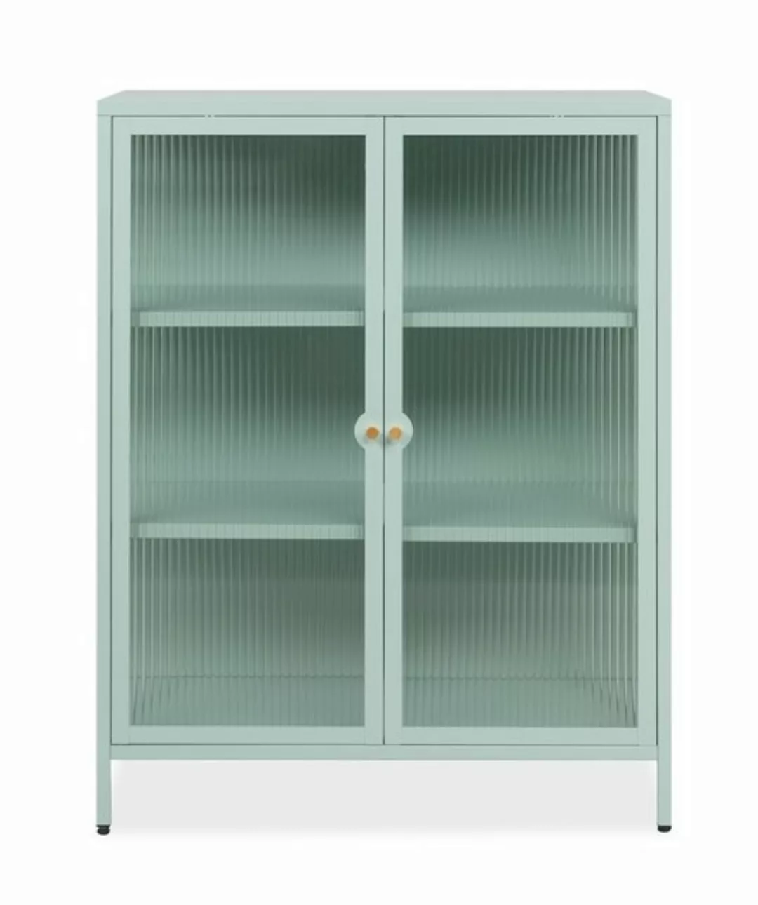 Finori Vitrine in mintgrün, Stahl - 80x101,5x40cm (BxHxT) günstig online kaufen