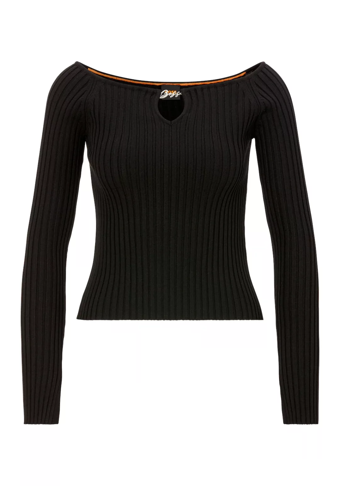 BOSS ORANGE Carmenpullover "C Fayez", Cut-Out mit Logodetail günstig online kaufen