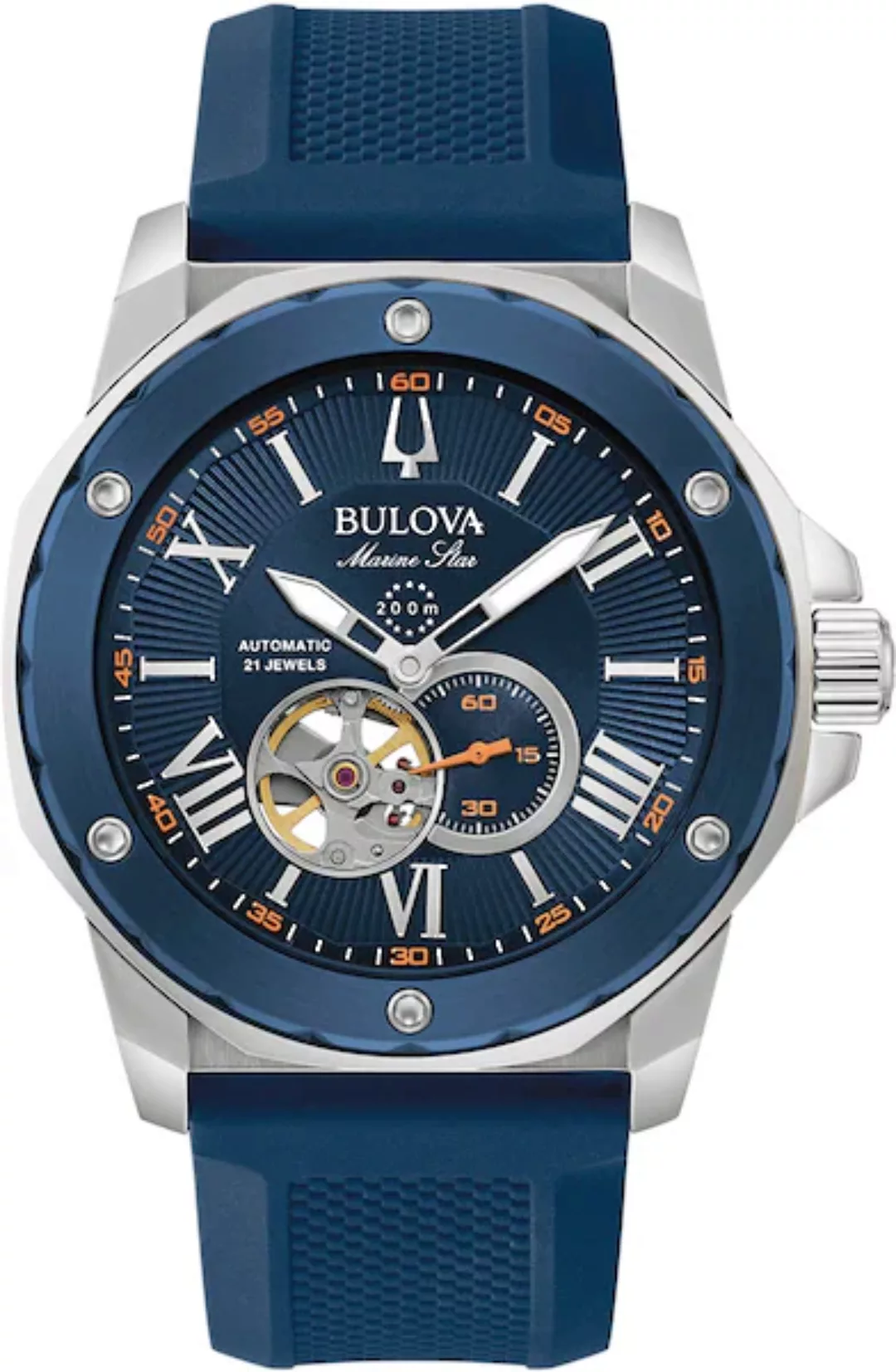 Bulova Automatikuhr »98A303«, Armbanduhr, Herrenuhr, Silikonarmband, wasser günstig online kaufen