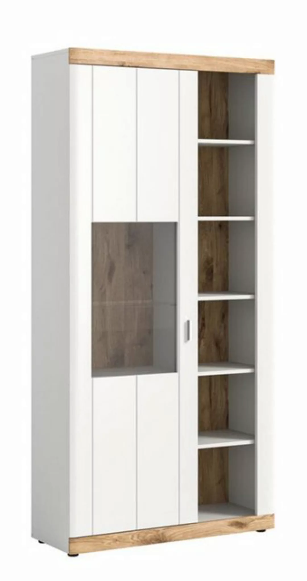 Vitrine LAREDO weiß matt B/H/T: ca. 100x204x37,5 cm günstig online kaufen