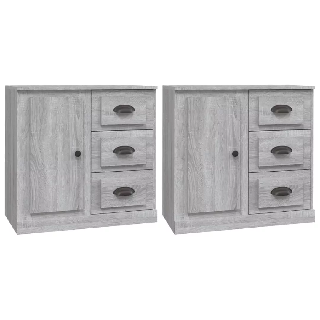 Vidaxl Sideboards 2 Stk. Grau Sonoma Holzwerkstoff günstig online kaufen