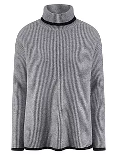 Rollkragen-Pullover include grau günstig online kaufen