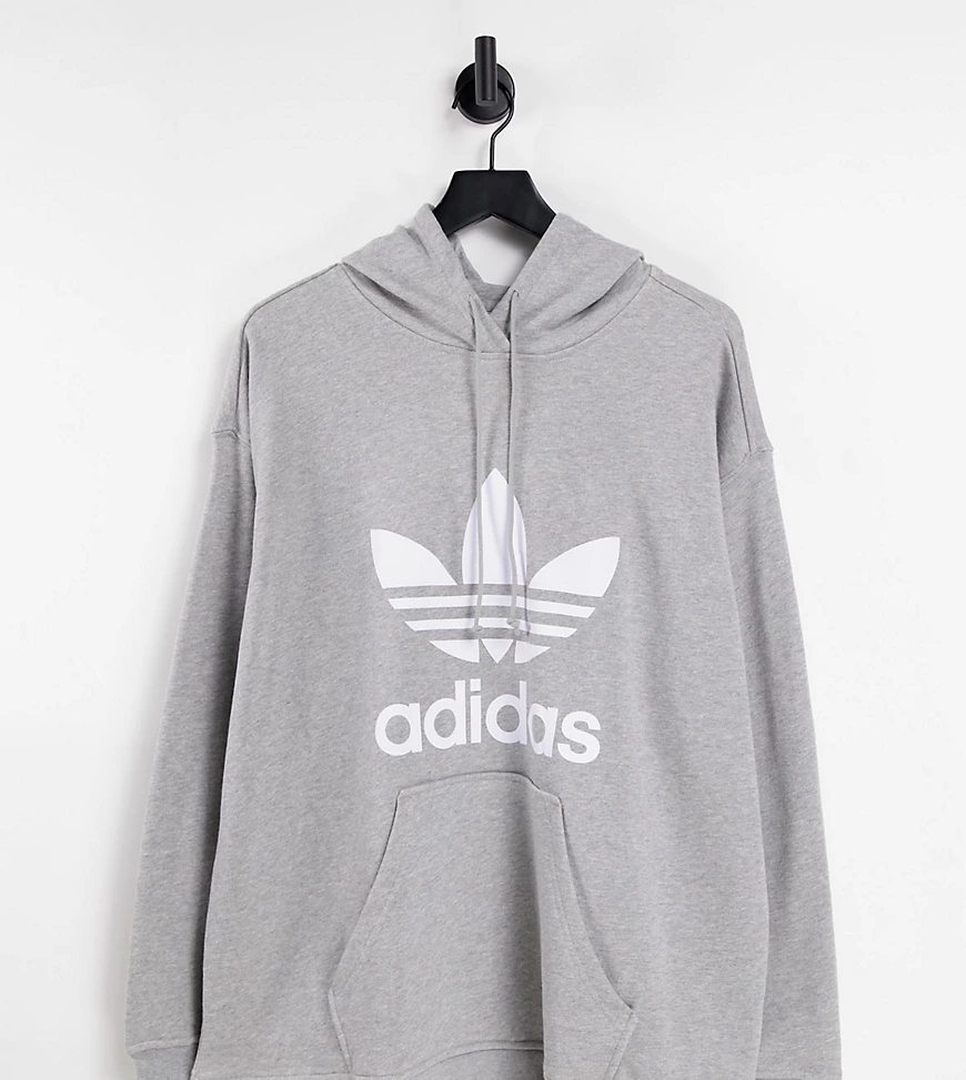 adidas Originals Plus – adicolor – Kapuzenpullover in Grau mit großem Logo günstig online kaufen