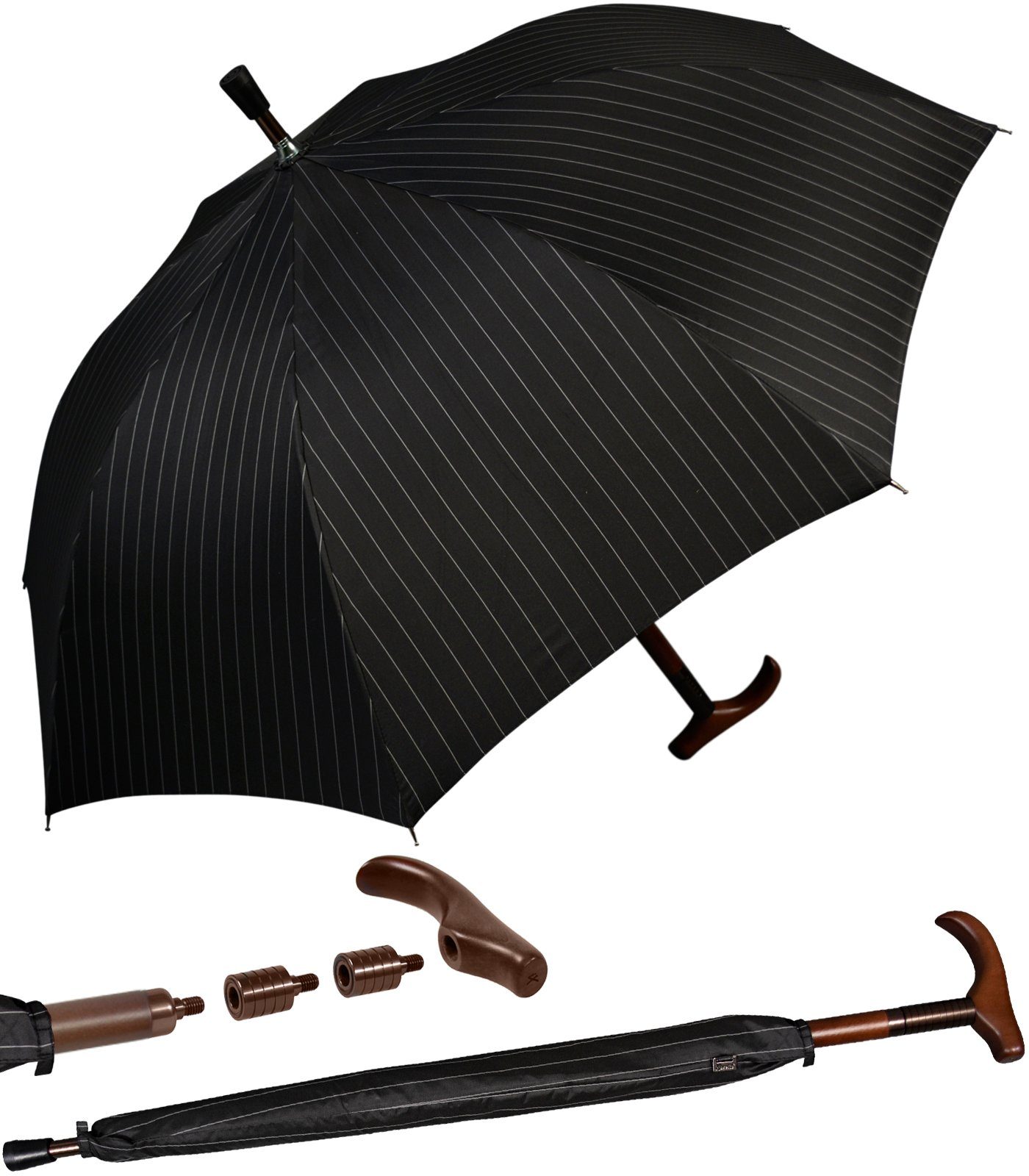 iX-brella Stockregenschirm Stützschirm Holzgriff höhenverstellbar sehr günstig online kaufen