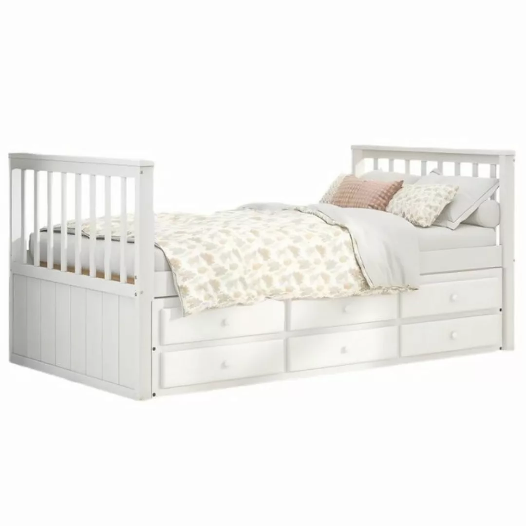 TavilaEcon Daybett Kinderbett Einzelbett Tagesbett mit Ausziehbett 90x200cm günstig online kaufen