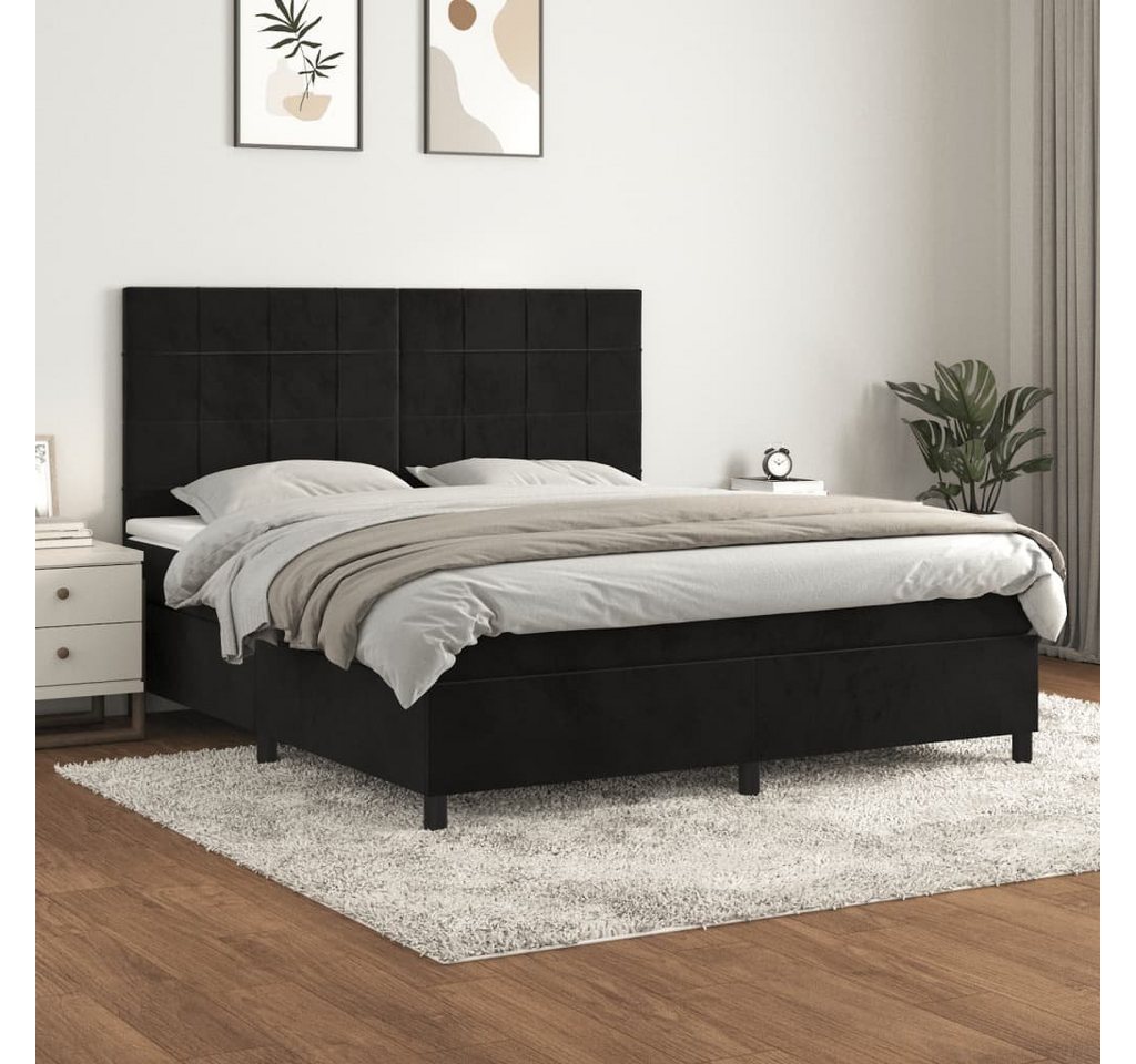 furnicato Bett Boxspringbett mit Matratze Schwarz 160x200 cm Samt günstig online kaufen