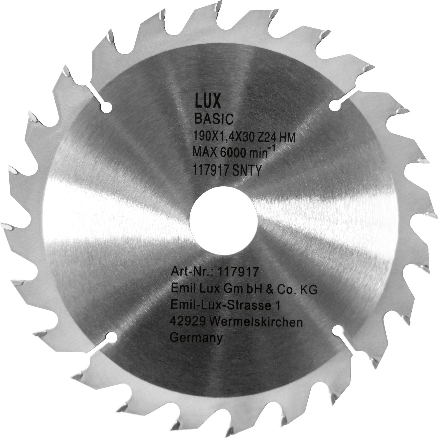 LUX HM Kreissägeblatt Ø 190 mm günstig online kaufen