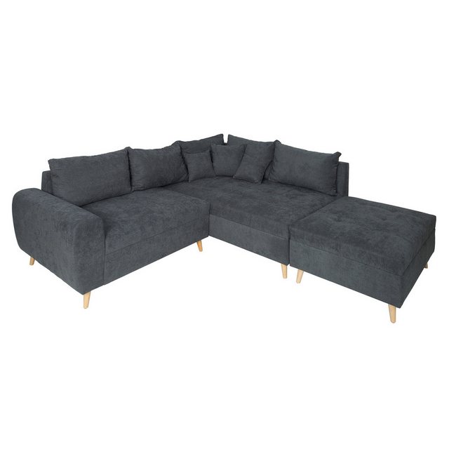 riess-ambiente Ecksofa SCANDINAVIA 250cm anthrazit / natur · Wohnlandschaft günstig online kaufen