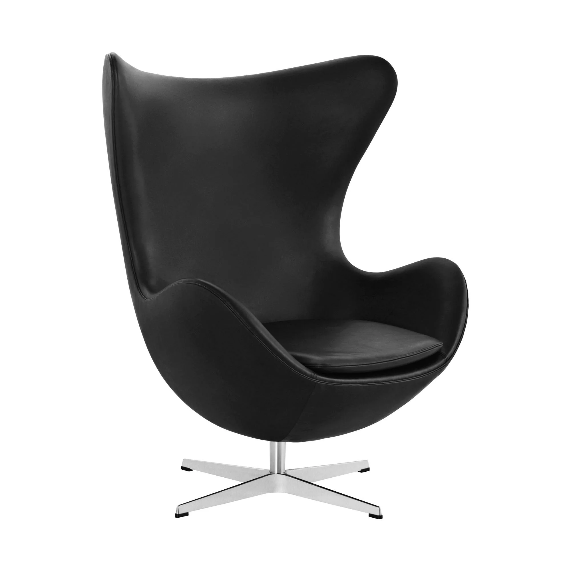 Fritz Hansen - Egg/ Das Ei™ Loungesessel Leder - schwarz/Aura Leder/BxHxT 8 günstig online kaufen