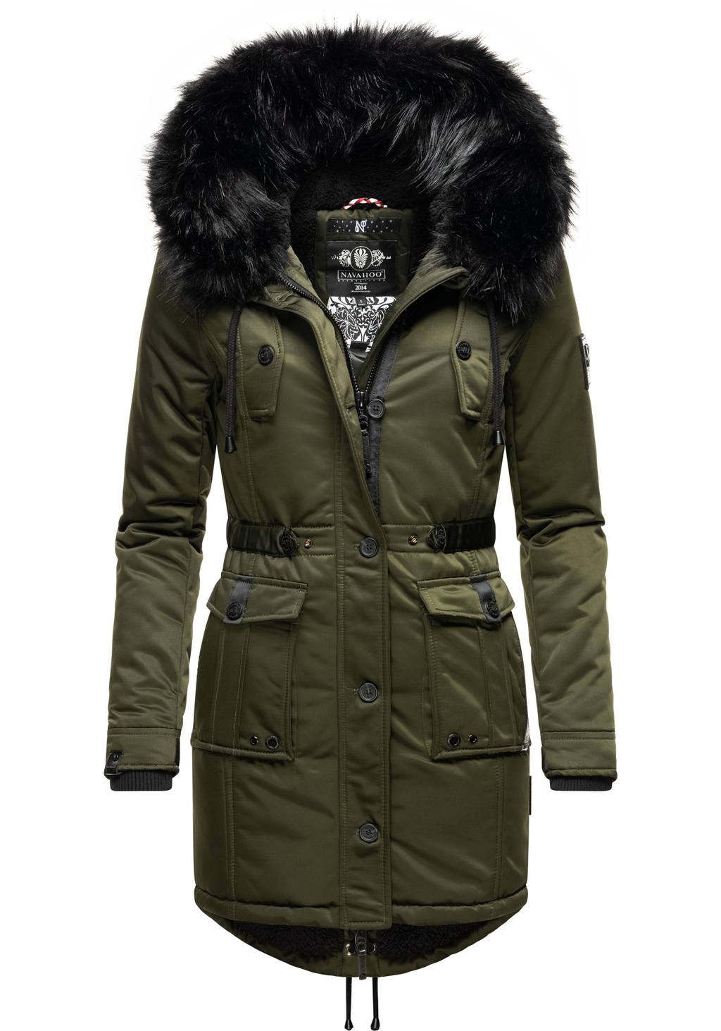 Navahoo Wintermantel Luluna Prc edler Parka mit großer Kunstfellkapuze günstig online kaufen