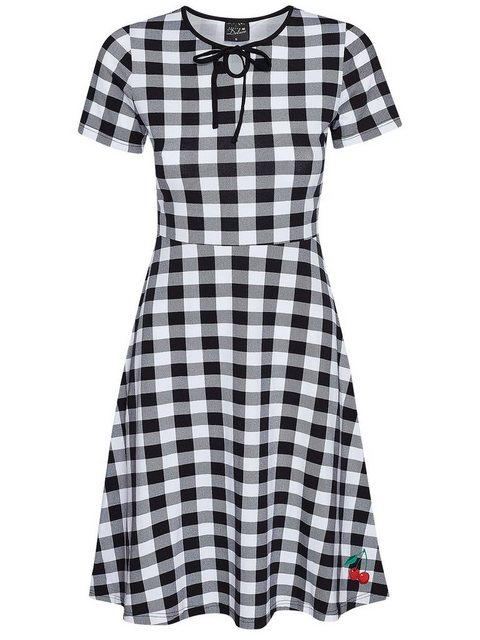 Pussy Deluxe Back to 1955 black Checkered Damen A-Linien-Kleid schwarz allo günstig online kaufen