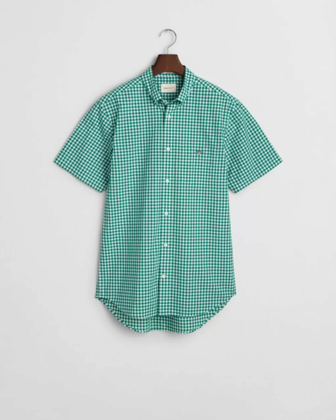 Gant Kurzarmhemd Regular Fit Gingham Popeline Hemd strapazierfähig pflegele günstig online kaufen