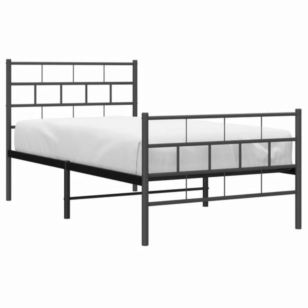 vidaXL Bett Bettgestell mit Kopf- und Fußteil Metall Schwarz 100x200 cm günstig online kaufen