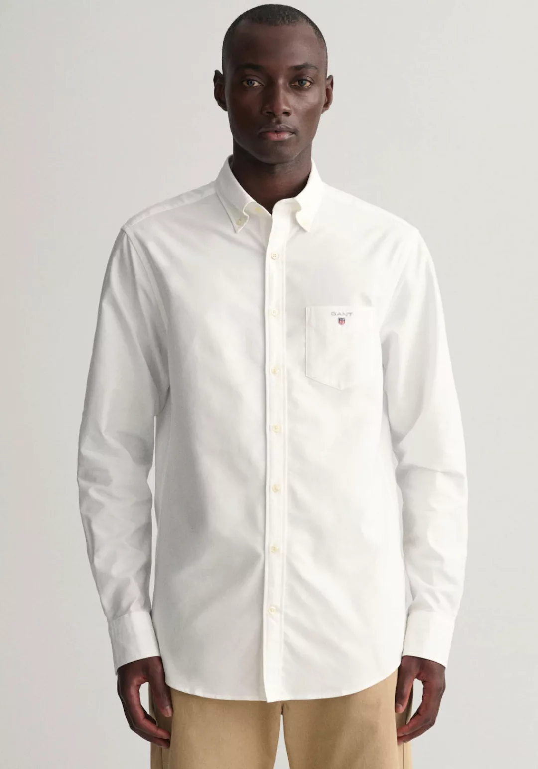 Gant Langarmhemd "Regular Fit Oxford Hemd strukturiert langlebig dicker" günstig online kaufen