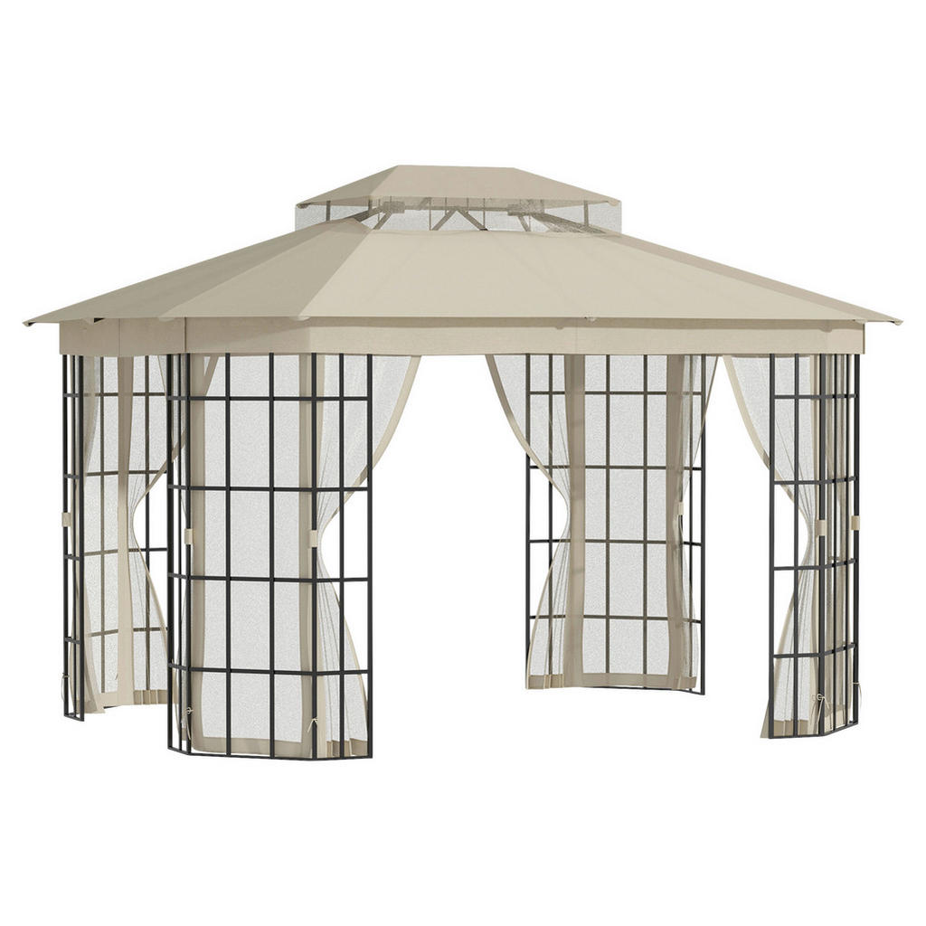 Outsunny Pavillon beige Polyester B/H/L: ca. 300x265x365 cm günstig online kaufen