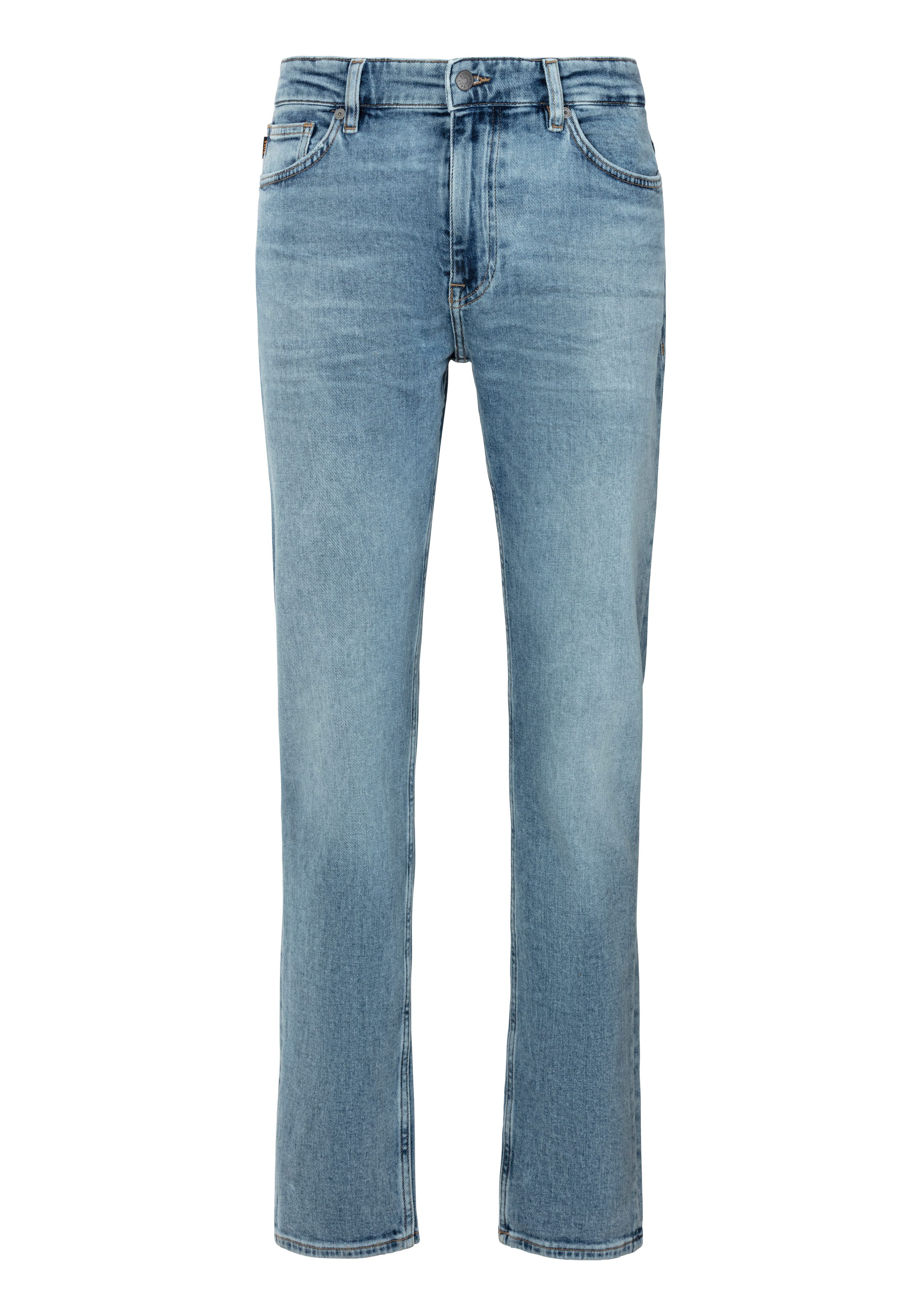 BOSS ORANGE Straight-Jeans Delaware mit Leder-Badge günstig online kaufen