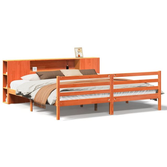 vidaXL Bett, Massivholzbett mit Regal ohne Matratze Weiß 135x190 cm Kiefer günstig online kaufen