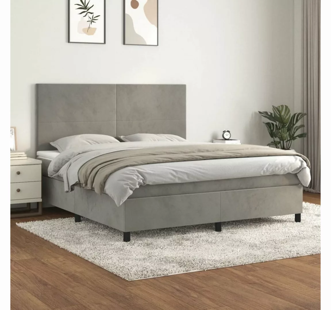 vidaXL Boxspringbett Boxspringbett mit Matratze Dunkelgrau 180x200 cm Samt günstig online kaufen